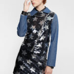 MOTORCYCLE BIKER PERFECTO JACKET ALL OVER ΤΥΠΩΜΕΝΗ ΠΑΓΙΕΤΑ ΚΑΙ DENIM