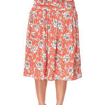 φούστα τυπωμένη με βολάν στο επάνω μέρος και φερμουάρ κρυφό στο πλάι.