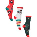 Disney ΣΕΤ 3 Κάλτσες χριστουγεννιάτικες Mickey Mouse