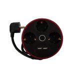 GEYER ΠΟΛΥΠΡΙΖΟ ΜΑΥΡΟ ΜΕ ΔΙΑΚΟΠΤΗ3 ΘΕΣ. & 2xUSB  GNBKU03/E