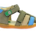 Kickers Δερμάτινα Βρεφονηπιακά Πέδιλα 1217840-10-0-20 σε Χακί χρώμα