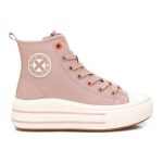 Xti Παιδικά High Sneakers Nude 150854 Vegan από οικολογικό δέρμα και ύφασμα